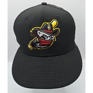 Quad Cities River Bandits New Era 59FIFTY Black MiLB Fitted Baseball Cap Size‎ 7